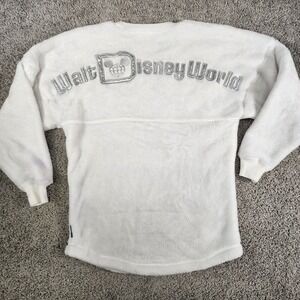 Walt Disney World Spirit Jersey Womens XS White Sherpa Pullover Sweater‎